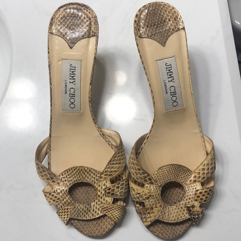 Jimmy Choo vintage snakeskin slides